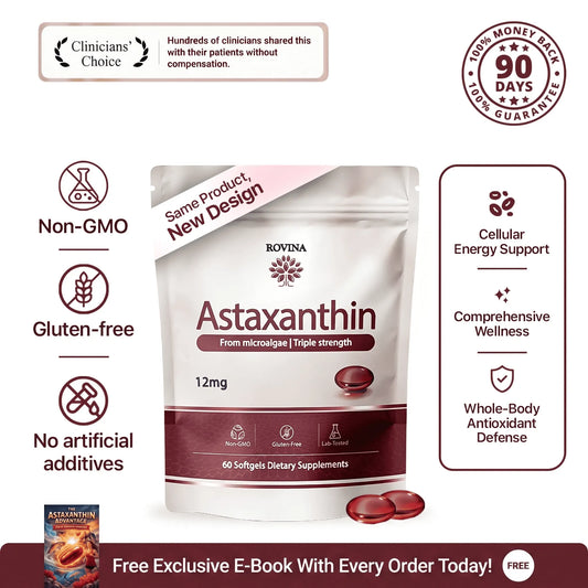 Rovina Astaxanthin - Nature’s Most Powerful Antioxidant for Whole Body Support & Cellular Protection